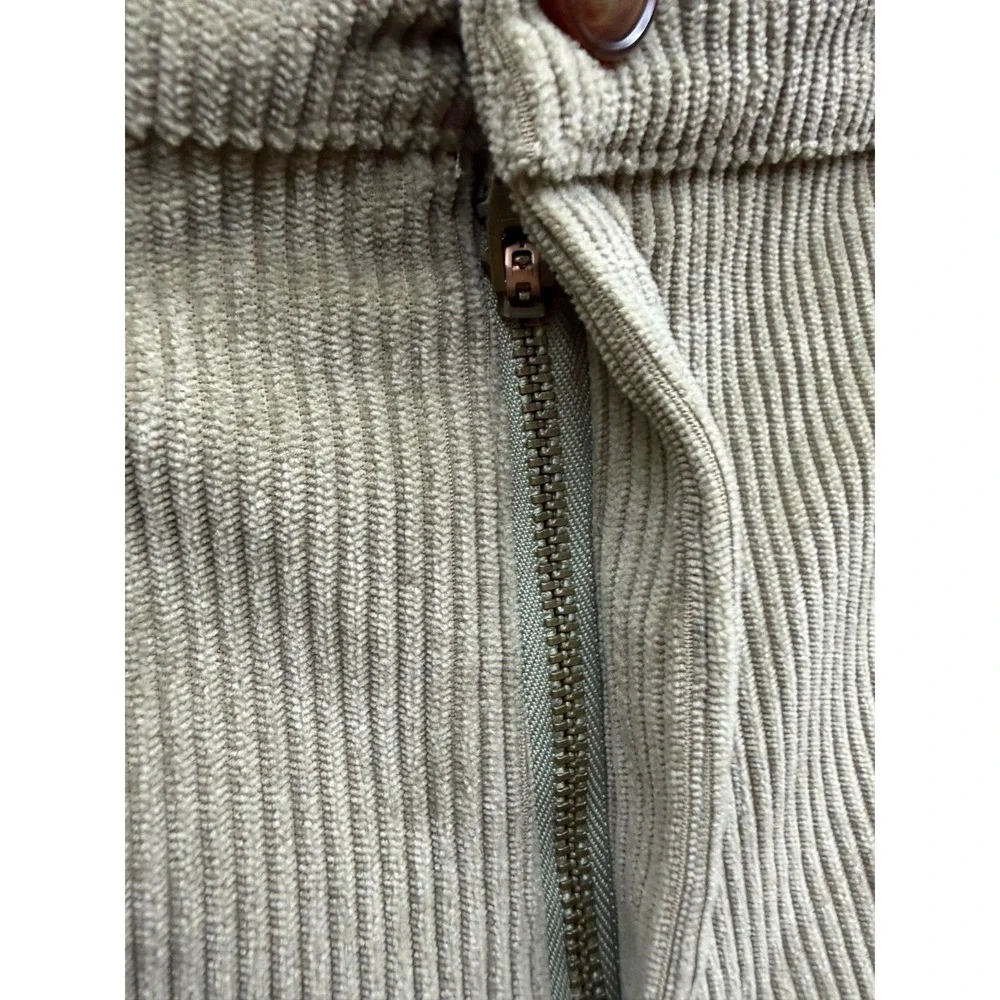 Bound Straight Leg Cropped Mushroom Corduroy Casual Trousers Mens Size L
